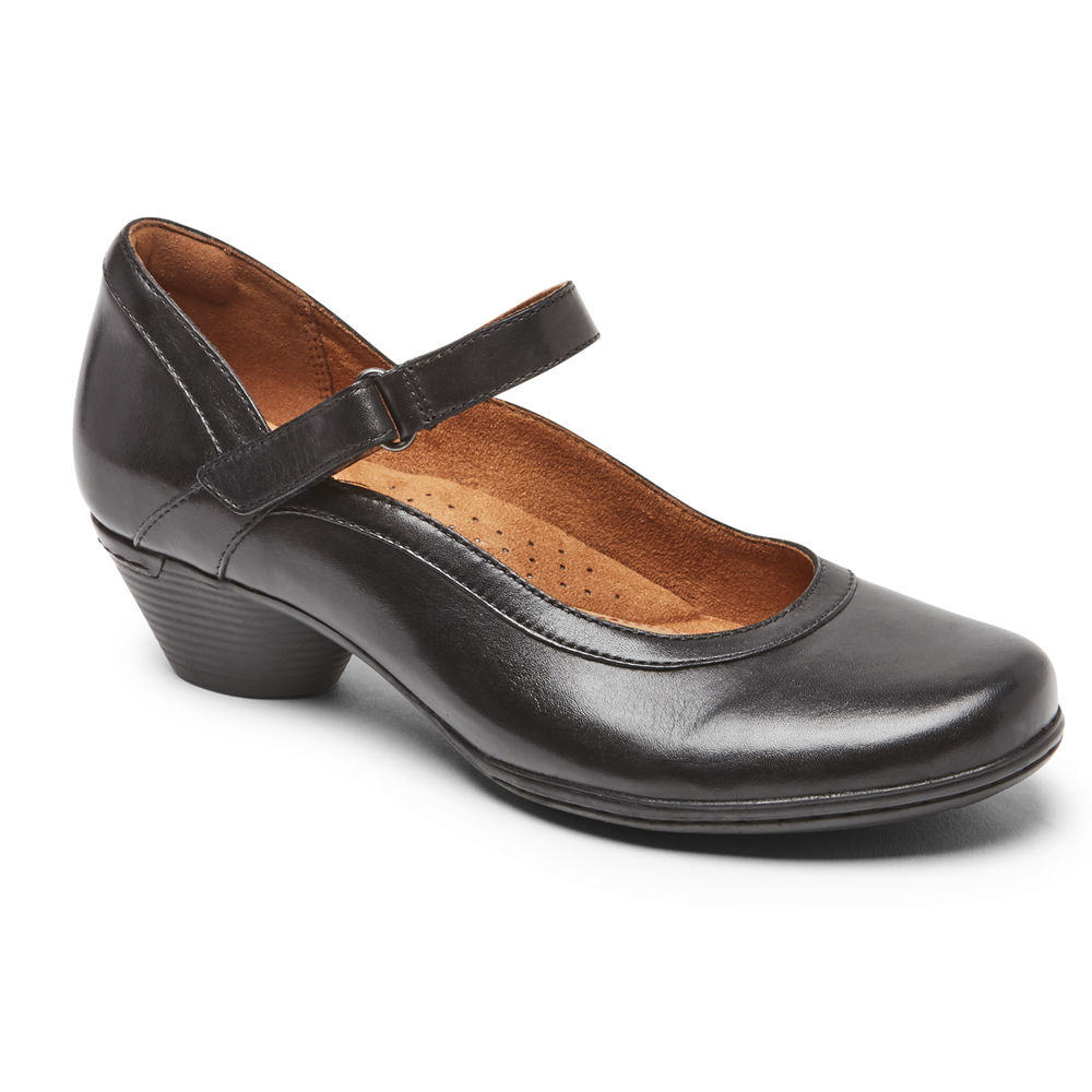 Rockport Flats Sko Dame Svart - Cobb Hill Laurel Mary Jane - ATLI30648